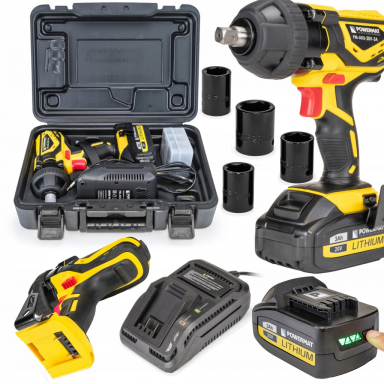 Akumuliatorinis Smūginis Veržliasūkis 1/2'' Powermat 20V-3A PM-AKU-20V-3A
