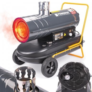 Dyzelinis šildytuvas Powermat su kaminu 30 kW  PM-NAG-30SKN