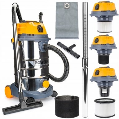 Pramoninis statybinis siurblys su nupurtymu Powermat PM-OD-30M FC
